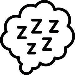 Graphic illustration of a sleep symbol, 'zzz', in a comic bubble indicating sound of snoring