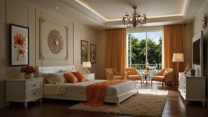"Summer Serenity: Interior Design Capturing the Essence of a Bedroom Retreat"