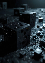 Dark background wallpaper with cubes