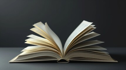 Fototapeta premium Open book side view mockup. Realistic flipping pages, education, paper, open, literature, nature, imagination, read, page, creative, ecology, environment, travel, vacation.