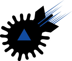 Bacteria reactive in a circle with a play button at the back