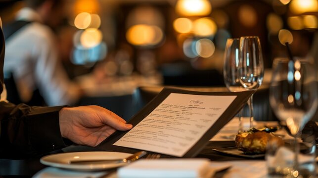 Man with restaurant menu