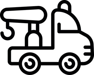 Simplified line drawing of a tow truck, perfect for icons, symbols, or decals