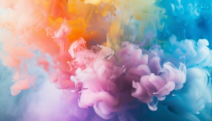 Fototapeta premium Vibrant Abstract Acrylic Drop: A Colorful Swirl Mix in Water
