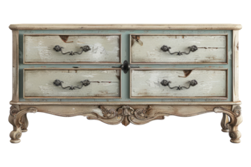 French style shabby TV isolated on transparent background