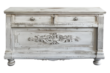 French style shabby TV isolated on transparent background