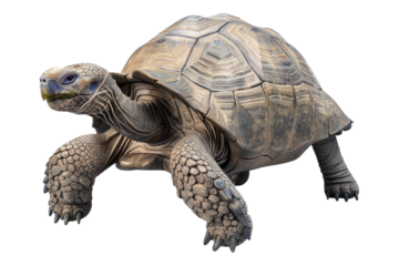 Giant tortoise isolated on transparent background