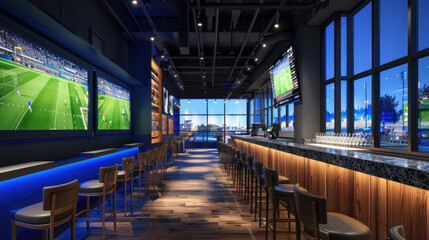 Interior of a sport bar