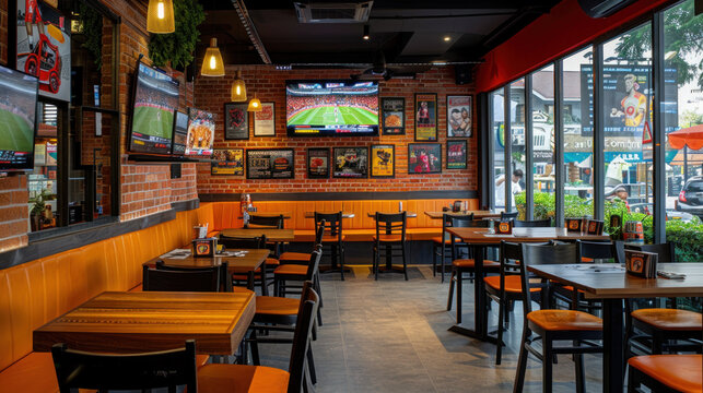 Interior of a sport bar