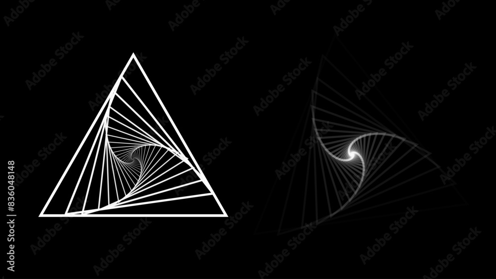 Canvas Prints abstract circular geometric triangle shape. lines spiral design. round dynamic shape. vortex lines v