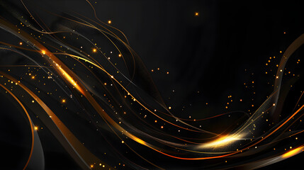 Abstract gold on black background