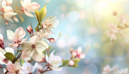 Obraz premium Spring's Symphony: Almond Blossoms Dancing in Nature's Blur --ar 7:4