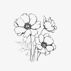 Flower outline vector artwork