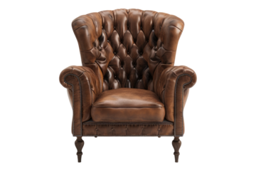 Leather chair isolated on transparent background