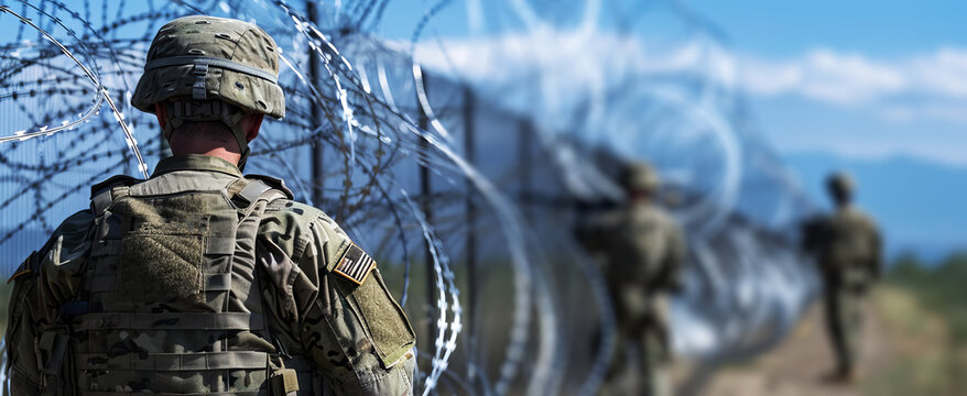 soldiers patrolling the border, 
