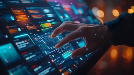 Designer Crafting a User Friendly Digital App Interface Layout on Screens