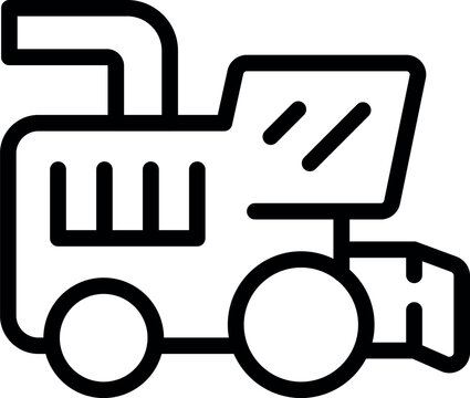 recommend clip art: Simple line drawing of a cartoon tractor for agricultural themes