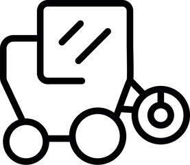 Vector illustration of a line icon representing a cement mixer, ideal for constructionrelated design