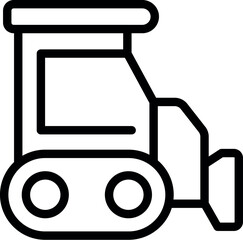 Cute cartoon toy train icon illustration in black line isolated on white background. Simple drawing for children's playful and fun vector outline graphic design