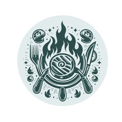 design cooking steak meat spoon fork design