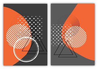 Collection of modern geometric covers. Minimal decorative design with geometric shapes