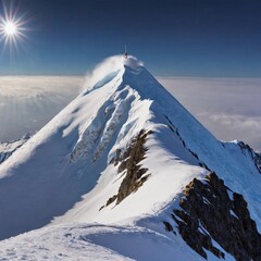 Snowy mountain top- AI GENERATED 