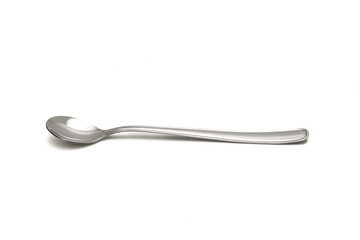 Metal large spoon in white background