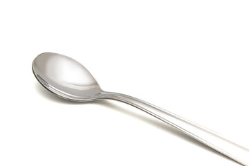 Metal large spoon in white background