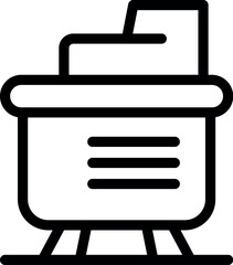 Professional office file cabinet icon in minimalist line art style for efficient organization and storage of documents and files in a modern corporate workspace interior