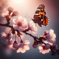 In the data wilderness, a butterfly flutters gracefully, its vibrant hues a dance of transformation and beauty.