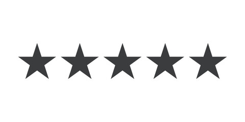 Five stars customer product rating review flat icon for apps and websites