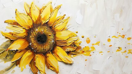Sunflower Radiance Independent Elegance on a White Background