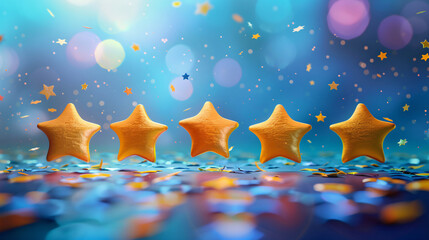 Illustration of a 5-star rating symbolizing excellent service and customer satisfaction