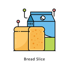 Bread Slice filled outline Design illustration. Symbol on White background EPS 10 File