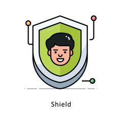 Shield outline filledDesign illustration. Symbol on White background EPS 10 File