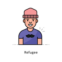 Refugee outline filledDesign illustration. Symbol on White background EPS 10 File