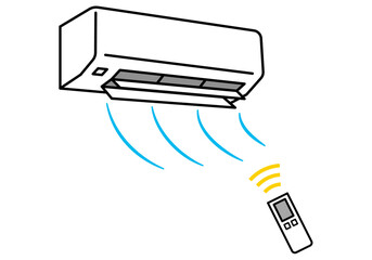 エアコン右向送風口微冷風リモコン