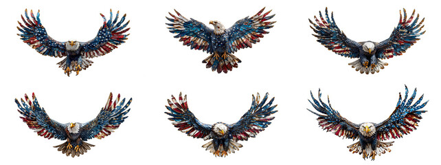 Eagle with USA Flag Wingspan, Illustration of Eagle with US flag, Memorial Day concept