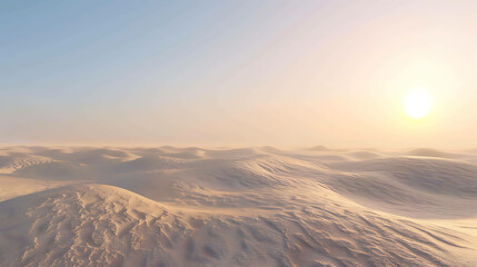 The vast expanse of the desert stretches out before you, a sea of sand and dunes.