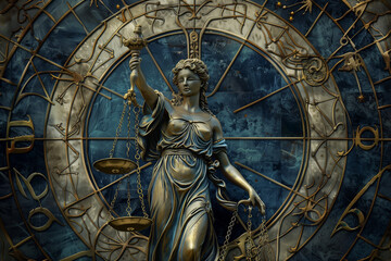 Obraz premium wallpaper of spiritual astrological zodiac sign libra