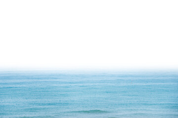 Blue sea water panorama isolated on white background