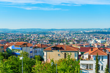 Istanbul city view of Uskudar district from Camlica hill. Istanbul cityscape