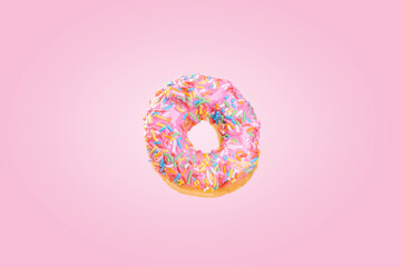 Delicious donut with a colorful sprinkle decoration