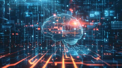 Illustration of Applying AI and ML algorithms to analyze data and optimize industrial processes, improve quality control, and enhance production efficiency. Ai Generate.