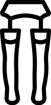 recommend clip art: Vector illustration of a pair of crutches, outlined in black against a white background