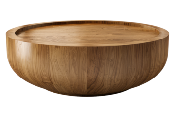 Sleek coffee table isolated on transparent background