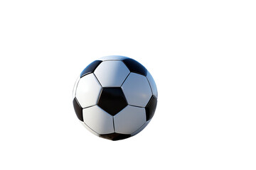 Fototapeta premium Isolated soccer ball on a plain background showcasing its black and white pattern, perfect for sports and recreational themes.