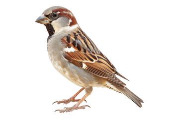 Sparrow side view isolated on transparent background