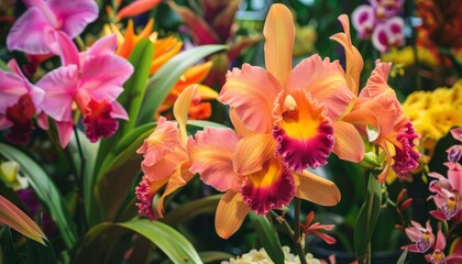 Blooming Splendor: A Captivating Orange and Pink Flower in Garden