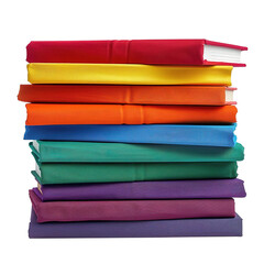 stack of colorful books, isolated on transparent background Remove png, Clipping Path, pen tool